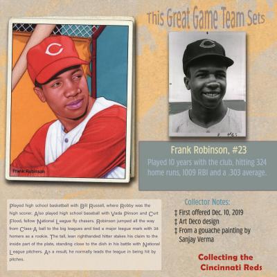 Picture, Helmar Brewing, Helmar This Great Game Card # 23, Frank Robinson (HOF), With bat, chest up, Cincinnati Reds